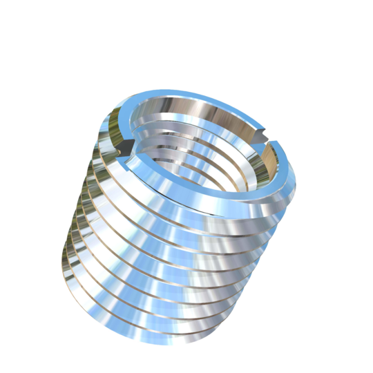 Titanium Slotted Threaded Insert with 7/8-9 UNC Internal Threads and 1-1/4-7 UNC External Threads that is 1-1/4 inch long